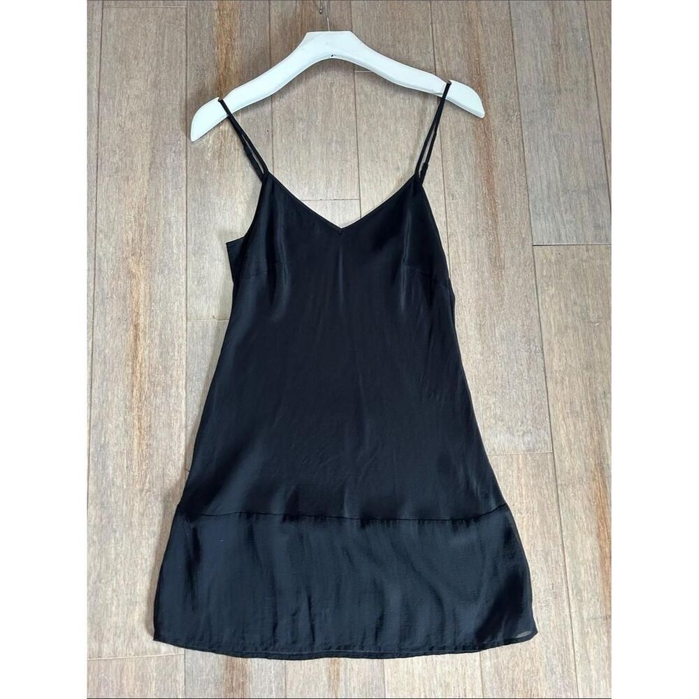 VTG Gold Hawk silk mini slip with chiffon hem adjustable strap size S - Picture 2 of 12